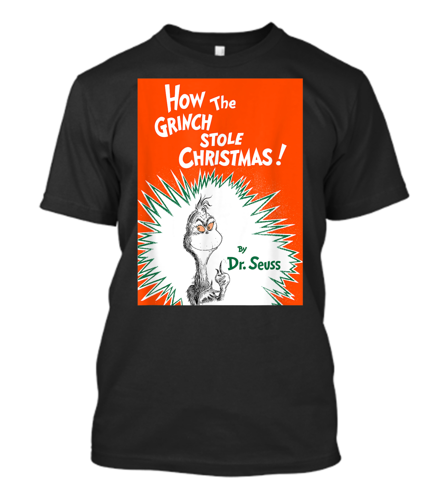 How The Grinch Stole Christmas By Dr. Seuss Book Cover T-Shirt