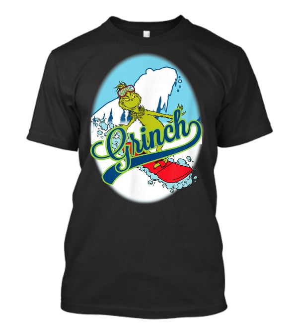 Grinch Snowboarding Dr Seuss Style Adventure T-Shirt