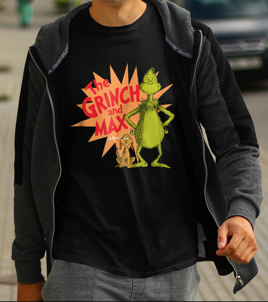 The Grinch And Max Dr. Seuss Burst T-Shirt