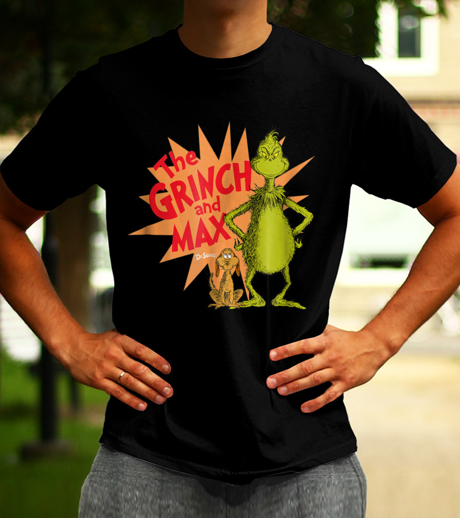 The Grinch And Max Dr. Seuss Burst T-Shirt