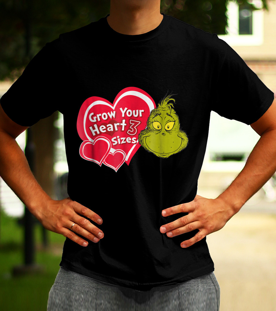 Dr Seuss Grinch Grow Your Heart 3 Sizes T-Shirt