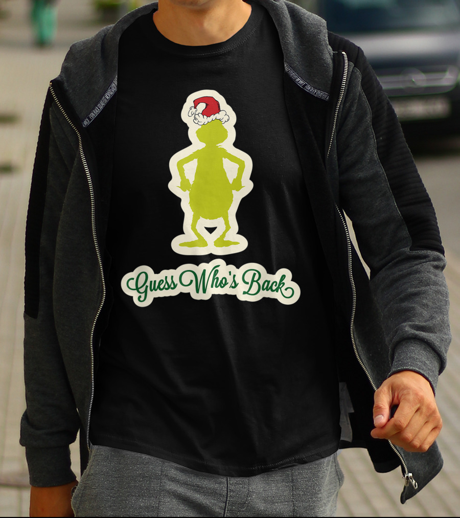 Dr Seuss Grinch Guess Who's Back Santa Hat T-Shirt