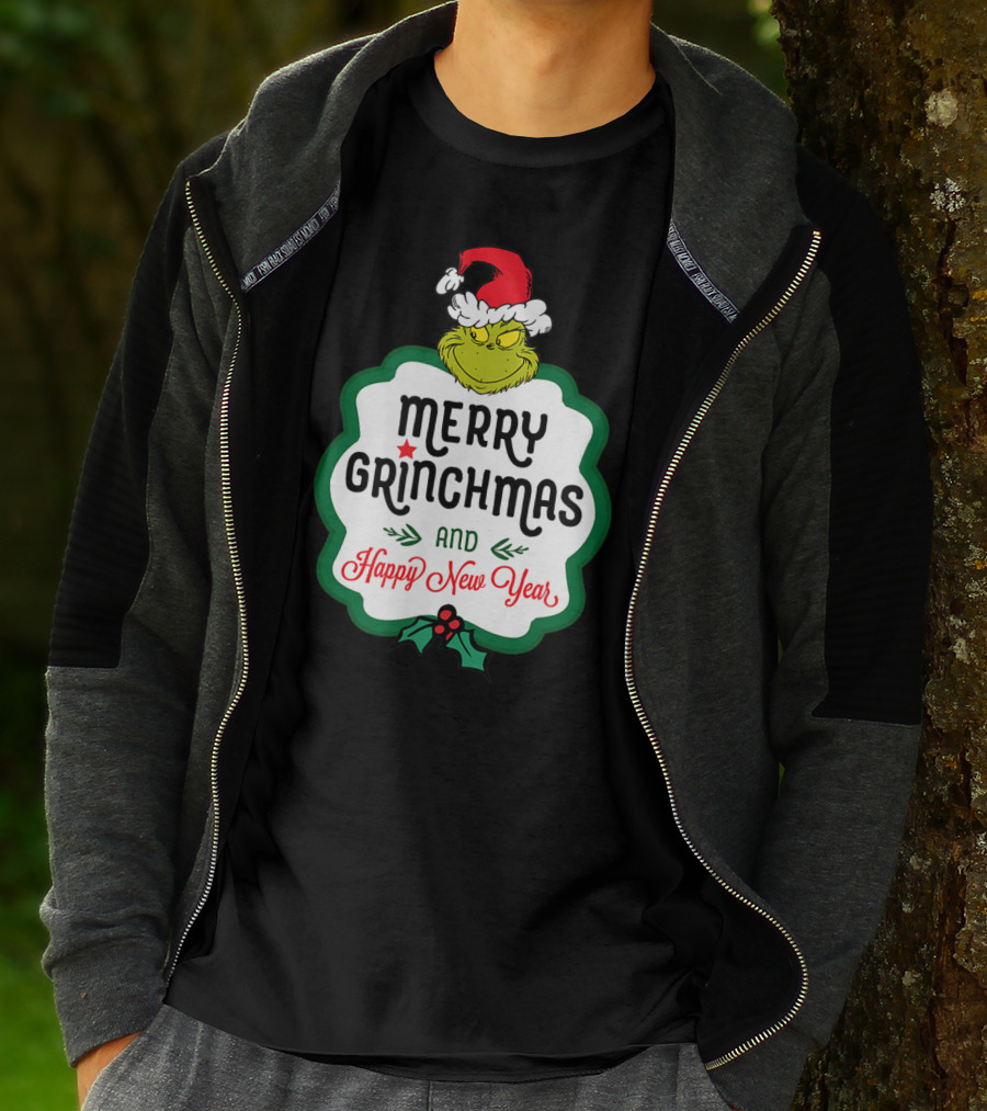 Merry Grinchmas And Happy New Year Dr Seuss Grinch T-Shirt