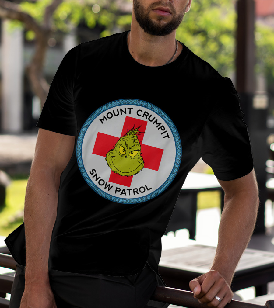 Mount Crumpit Grinch Snow Patrol Red Cross Badge T-Shirt