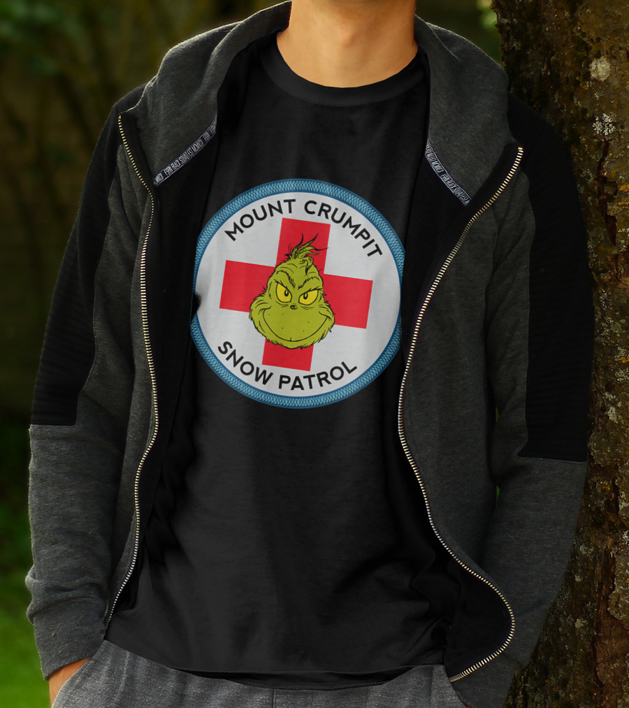 Mount Crumpit Grinch Snow Patrol Red Cross Badge T-Shirt
