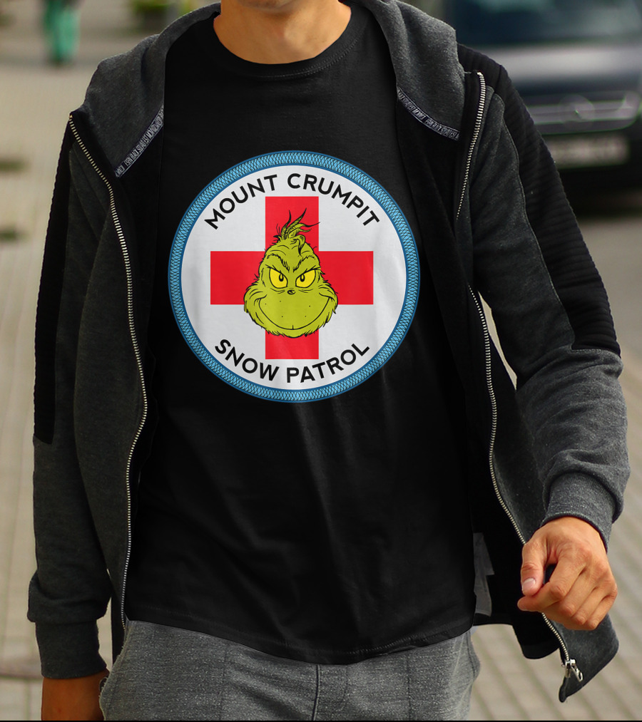 Mount Crumpit Grinch Snow Patrol Red Cross Badge T-Shirt
