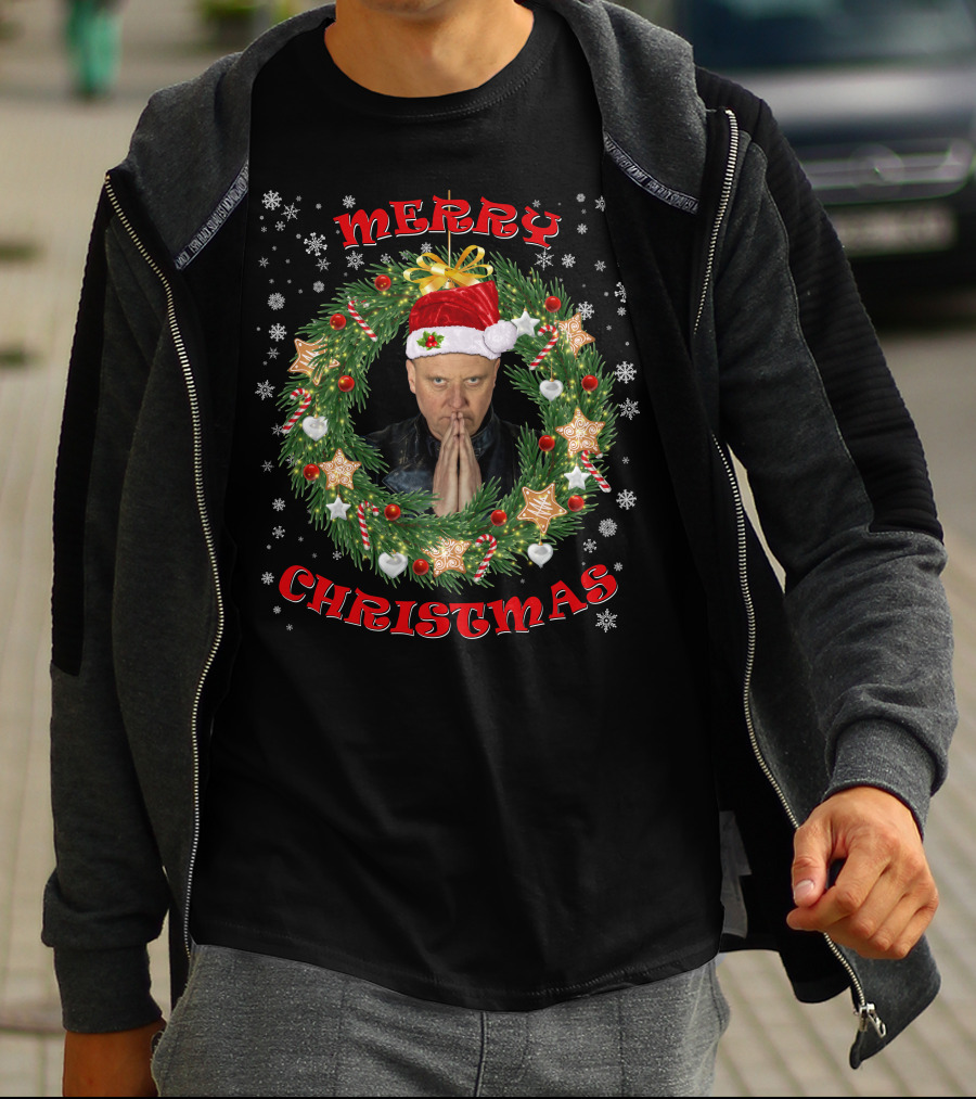 Merry Christmas Glenn Gregory Santa Hat Wreath T-Shirt