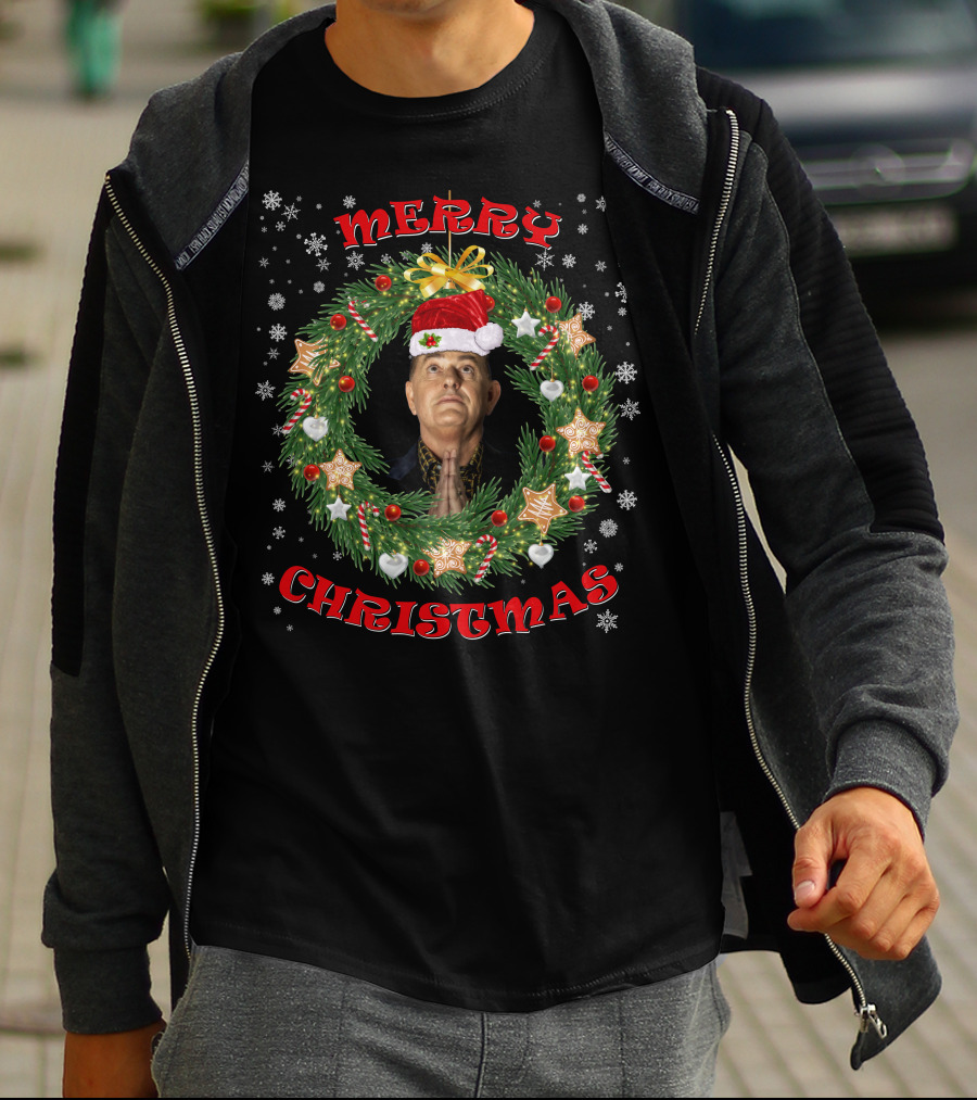 Merry Christmas Martyn Ware Santa Hat Christmas Wreath T-Shirt