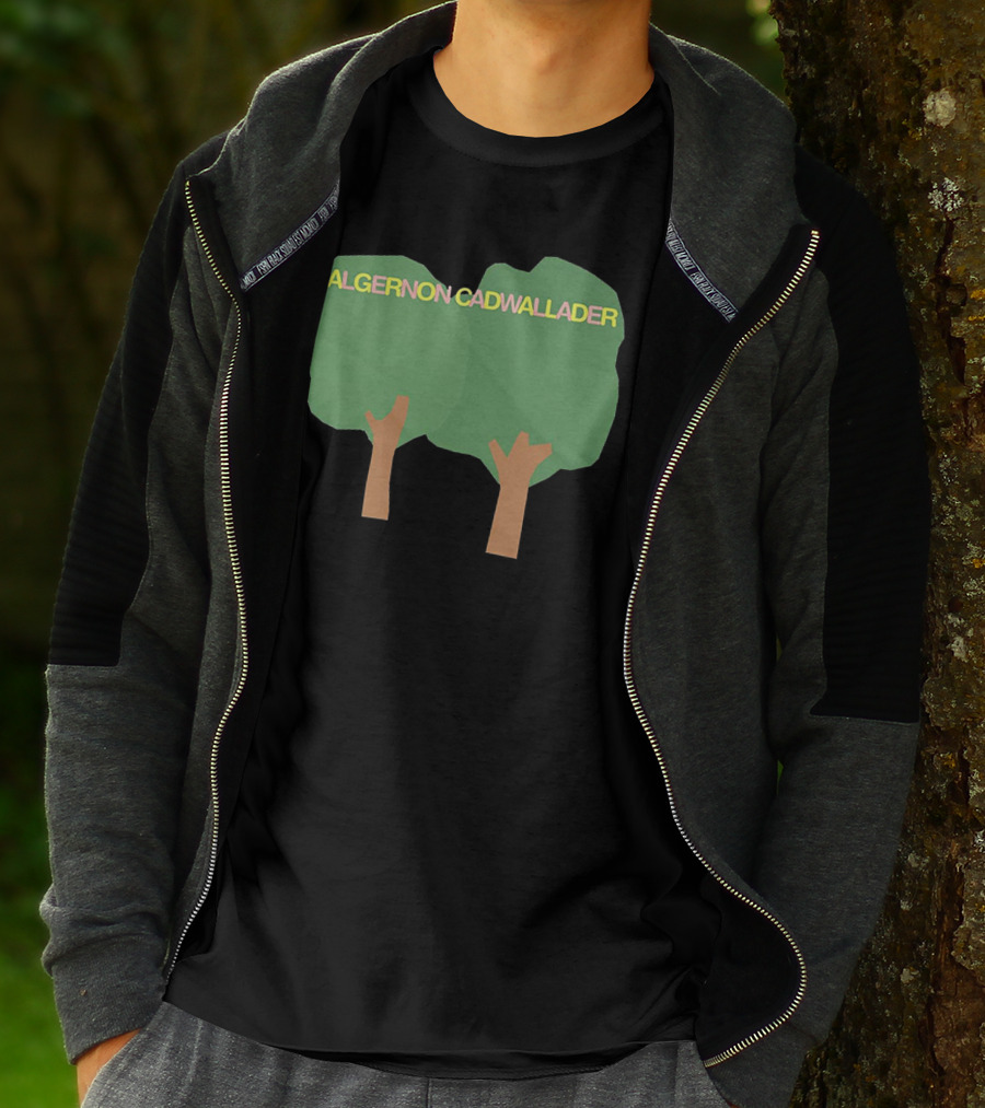 ALGERNON CADWALLADER Two Green Trees With Brown Trunks On A T-Shirt