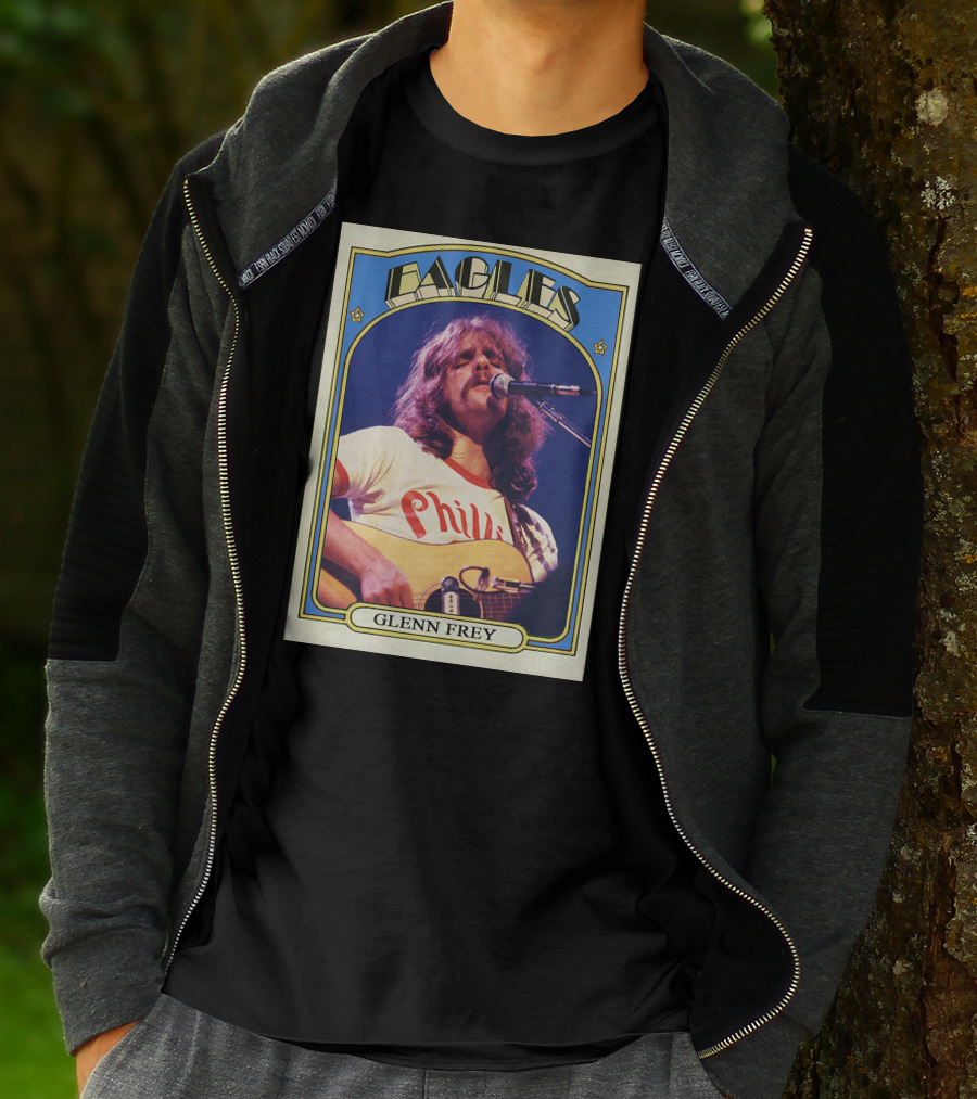 Eagles Glenn Frey Vintage Phillies Tee Card T-Shirt