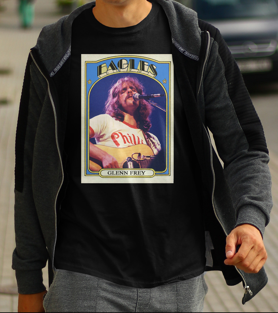 Eagles Glenn Frey Vintage Phillies Tee Card T-Shirt