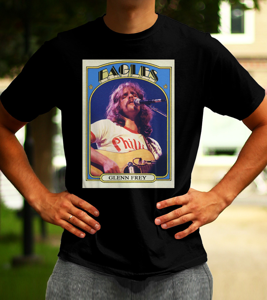Eagles Glenn Frey Vintage Phillies Tee Card T-Shirt