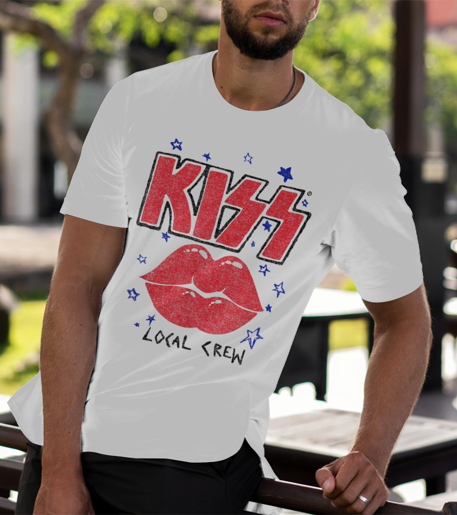 KISS Local Crew Lips And Stars T-Shirt