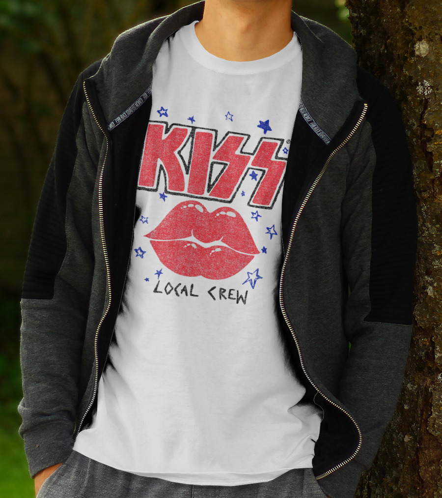 KISS Local Crew Lips And Stars T-Shirt
