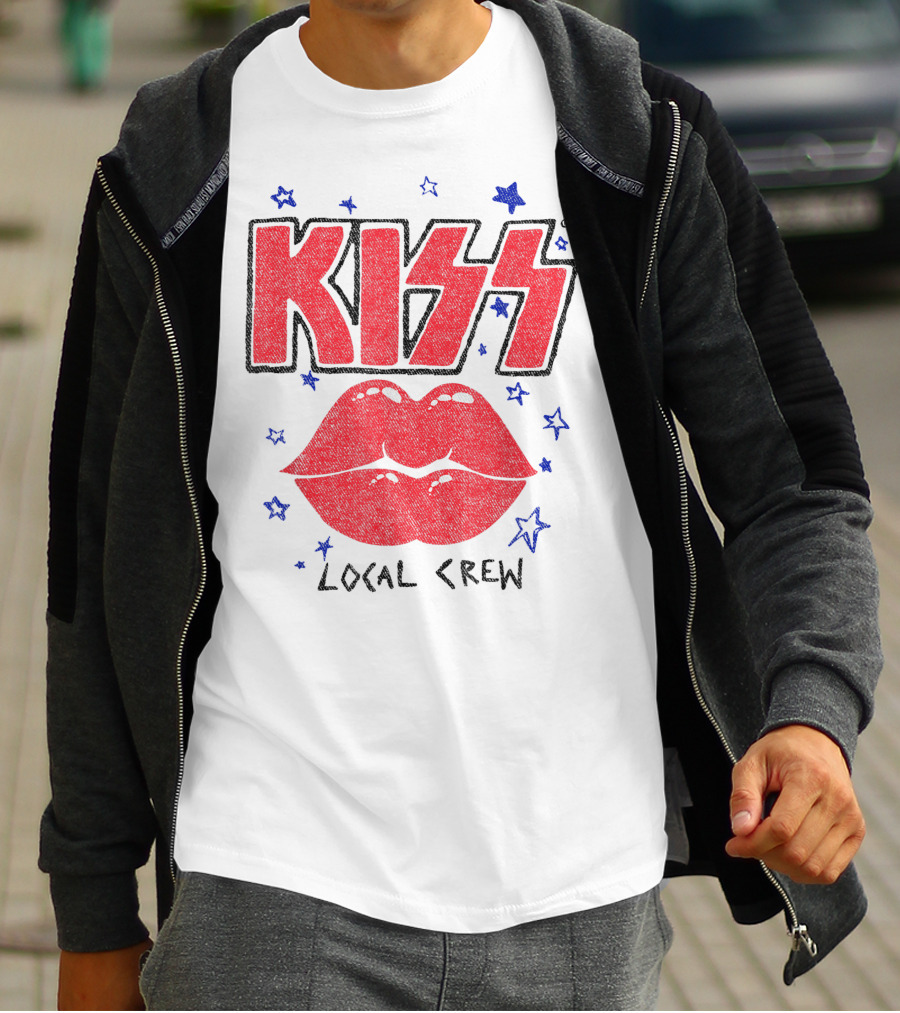 KISS Local Crew Lips And Stars T-Shirt