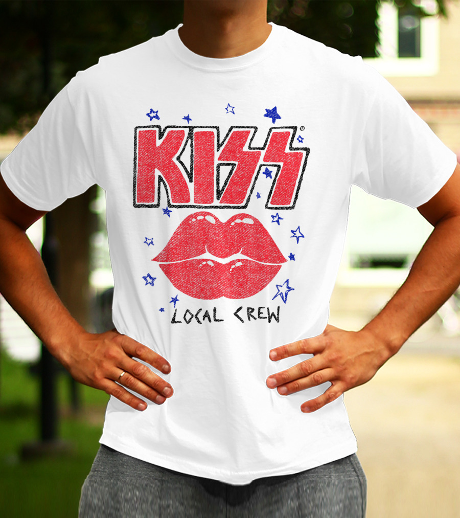 KISS Local Crew Lips And Stars T-Shirt