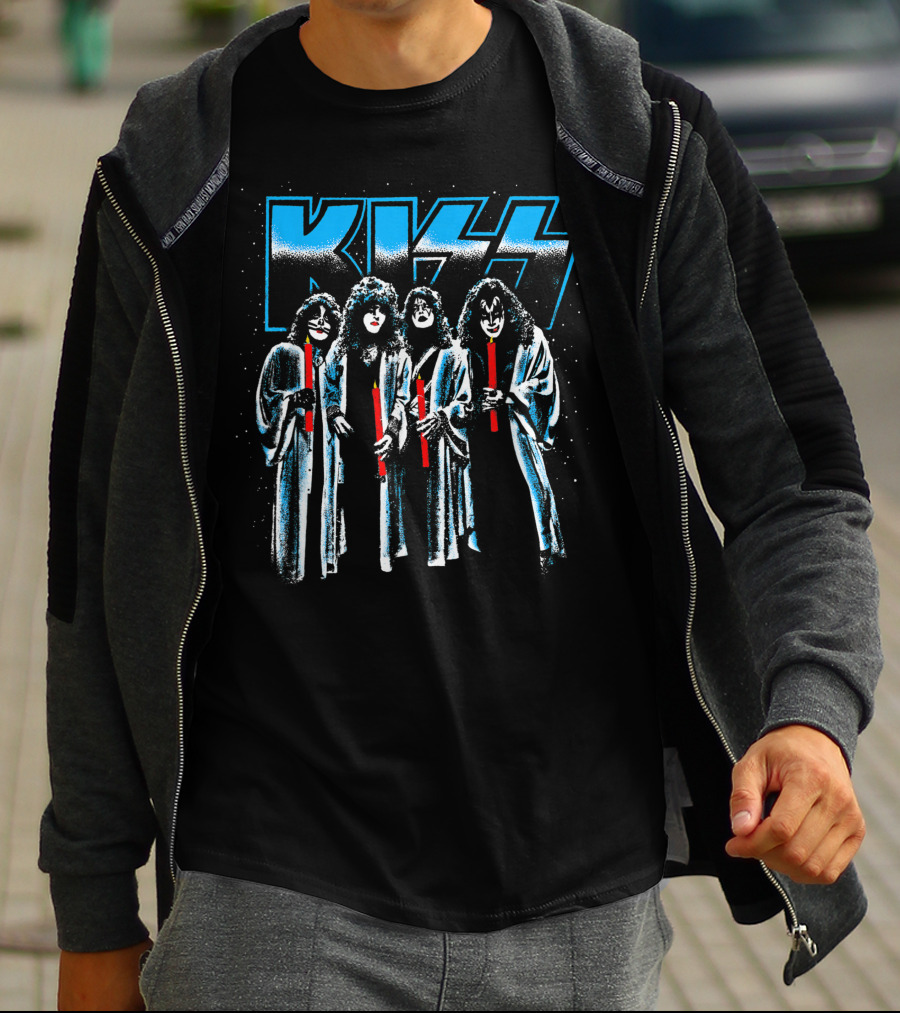 KISS Not So Silent Night Band Members Candle T-Shirt