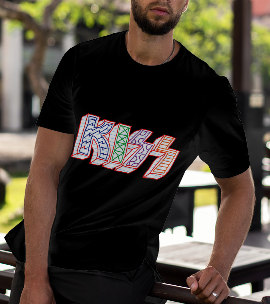 KISS Colorful Sketch Pattern Notebook T-Shirt