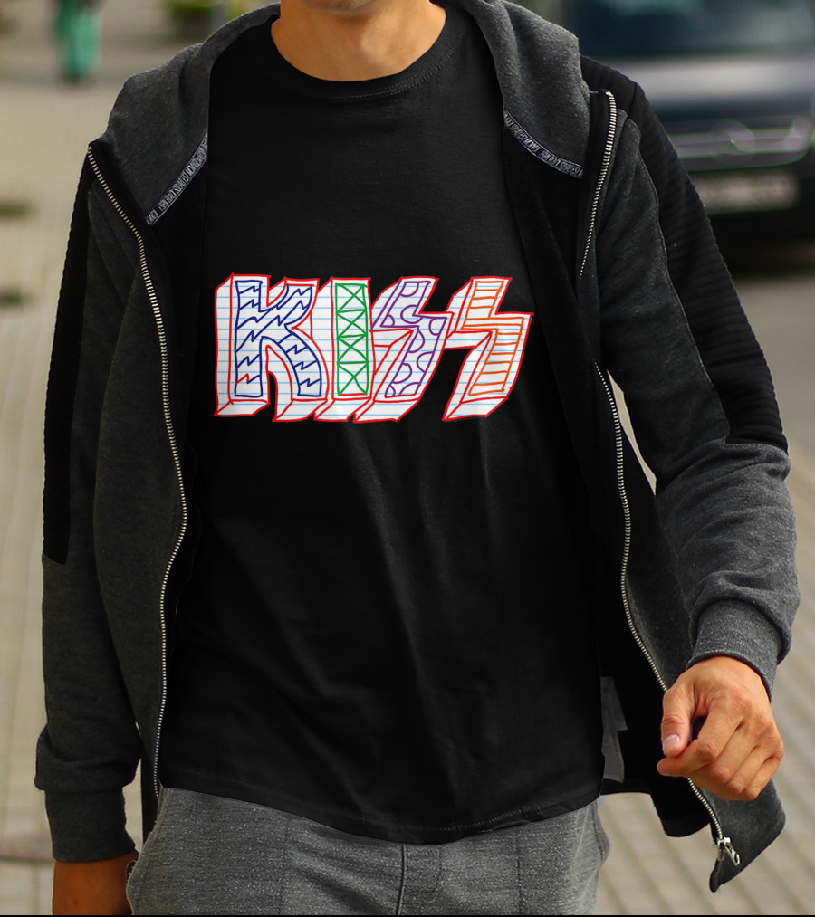 KISS Colorful Sketch Pattern Notebook T-Shirt