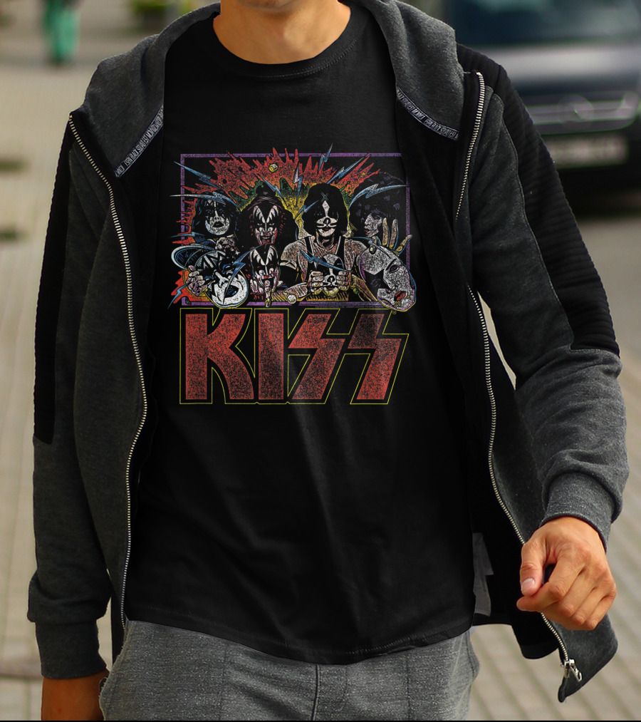 KISS Unmasked Explosive Comic Album T-Shirt