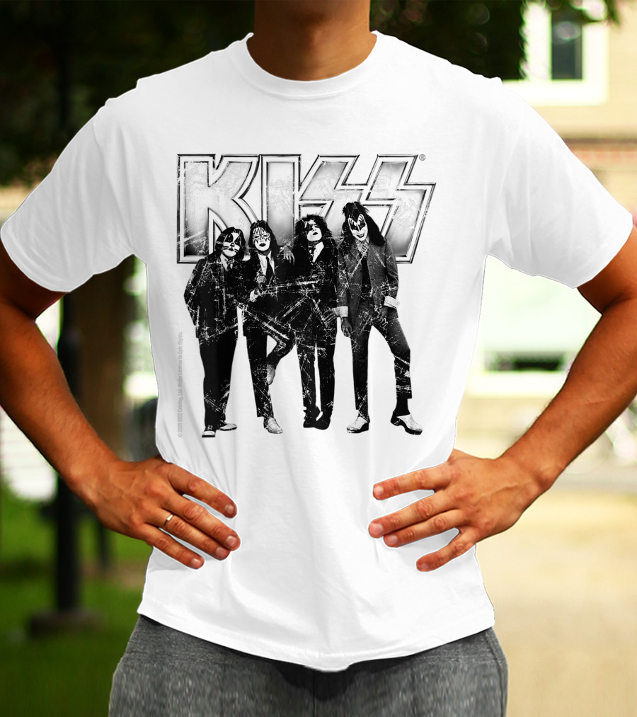 KISS Band Members Distressed Portrait T-Shirt