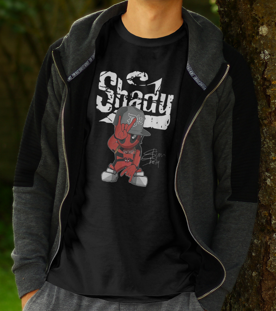 Deadpool Eminem Shady Slim Shady 313 12 Rap Signature T-Shirt