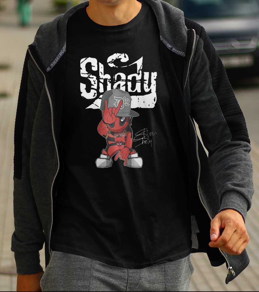 Deadpool Eminem Shady Slim Shady 313 12 Rap Signature T-Shirt