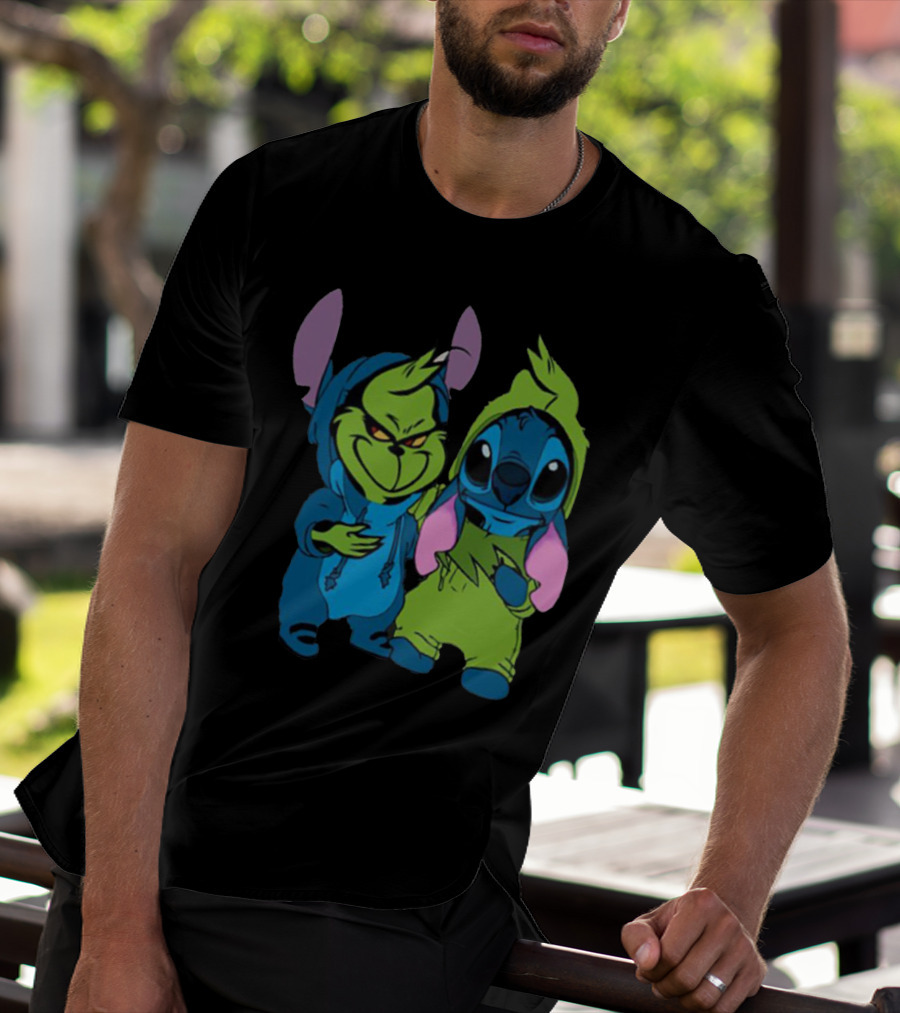 Stitch Grinch Mashup Hoodie Duo T-Shirt