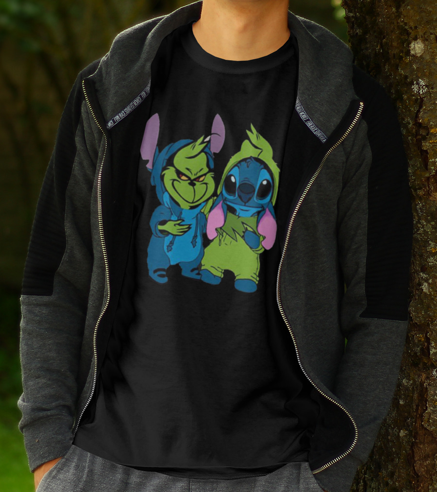 Stitch Grinch Mashup Hoodie Duo T-Shirt