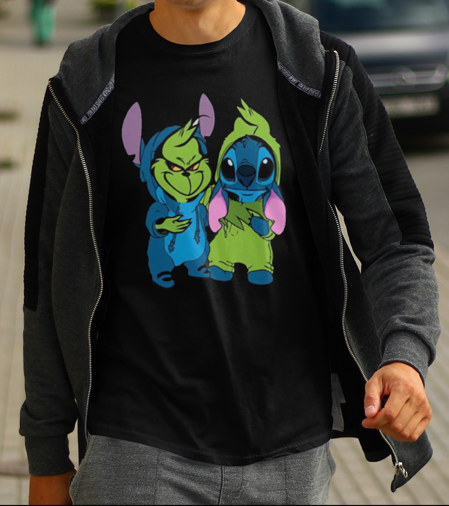 Stitch Grinch Mashup Hoodie Duo T-Shirt