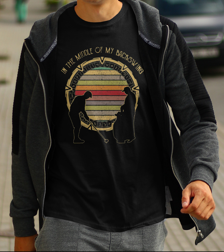 IN The Middle Of My Backswing Star Gate T-Shirt
