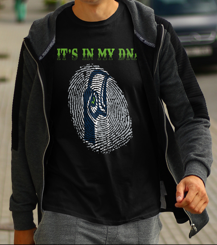 It's In My Dna Seattle Seahawks Fingerprint T-Shirt