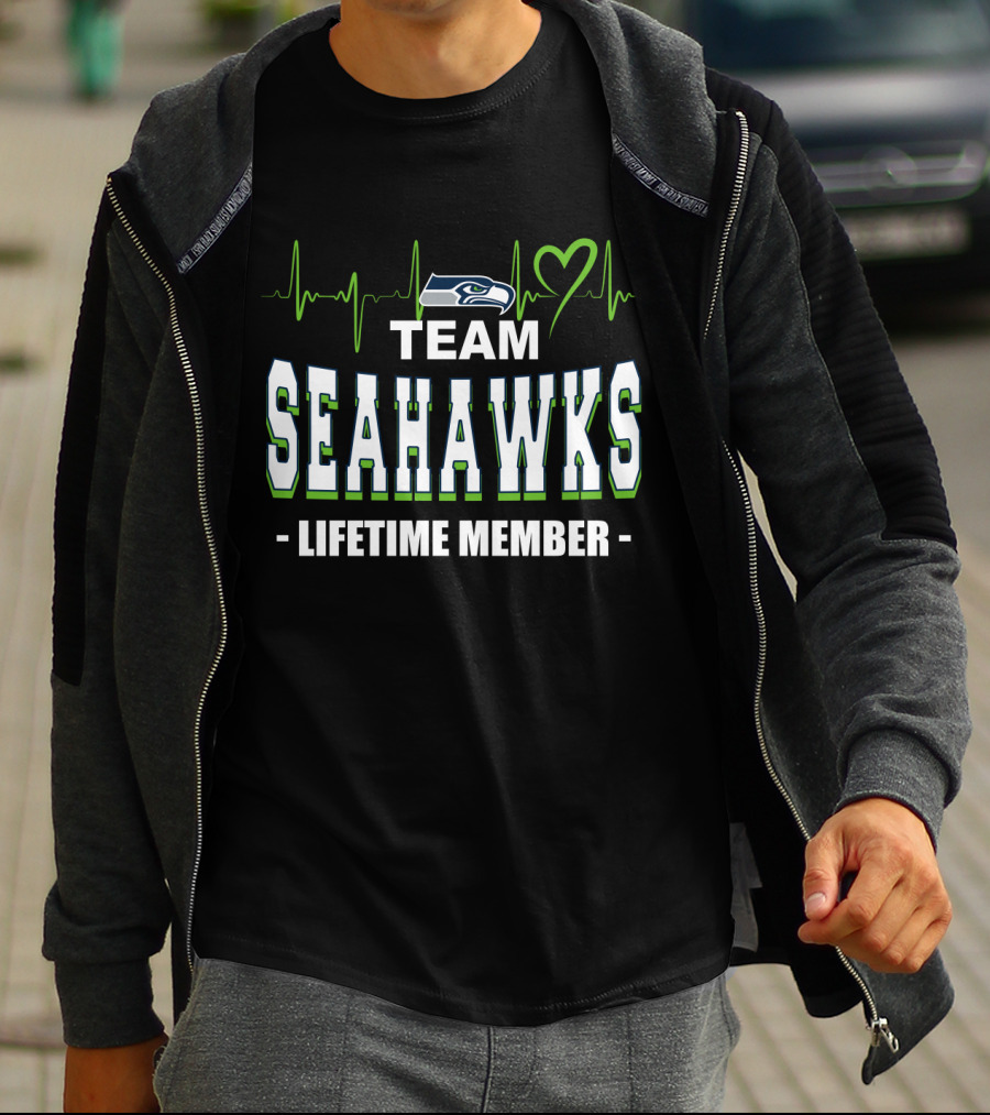 Seattle Seahawks Team Lifetime Member Heartbeat T-Shirt