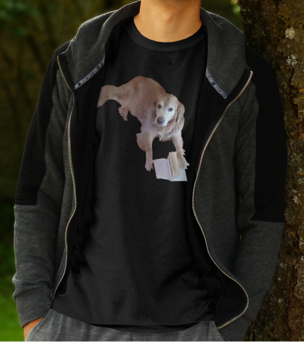 Golden Retriever Engaged With Open Book T-Shirt