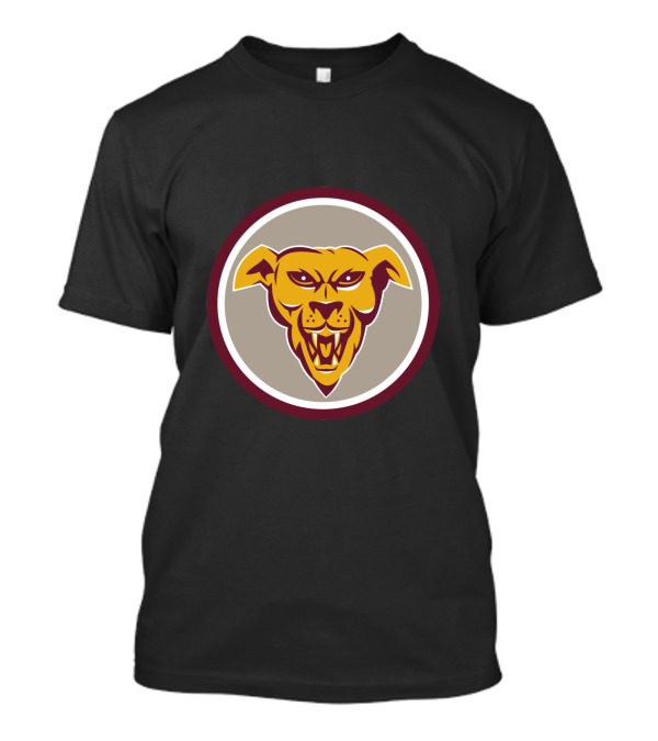 Angry Dog Wolf Head Circle Logo Vintage Style Emblem T-Shirt