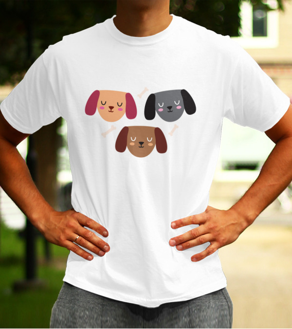 Adorable Sleeping Dogs And Bones Playful T-Shirt