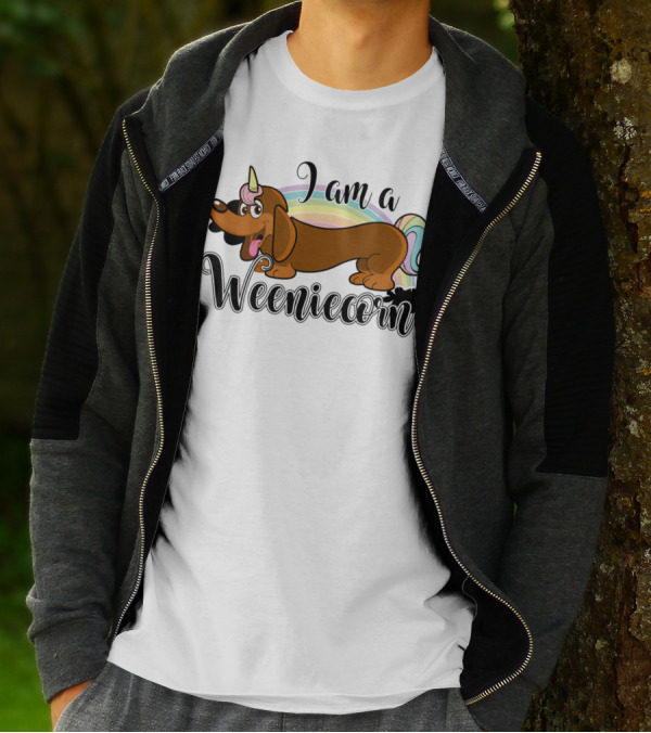 'I Am A Weeniecorn Cute Dachshund Unicorn With Rainbow Mane' T-Shirt