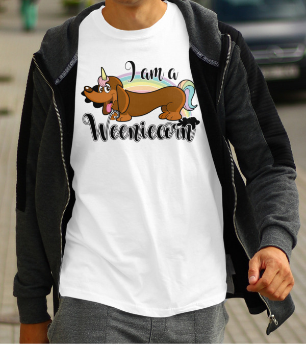 'I Am A Weeniecorn Cute Dachshund Unicorn With Rainbow Mane' T-Shirt