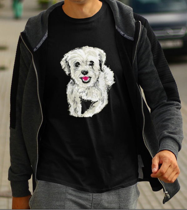 Blanche Adorable White Dog T-Shirt