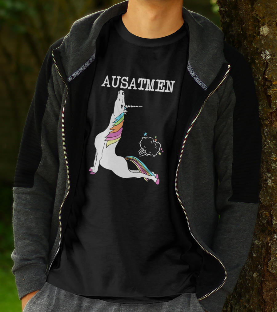 Ausatmen Unicorn Rainbow Cloud Stars T-Shirt