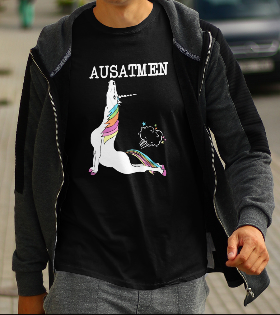 Ausatmen Unicorn Rainbow Cloud Stars T-Shirt