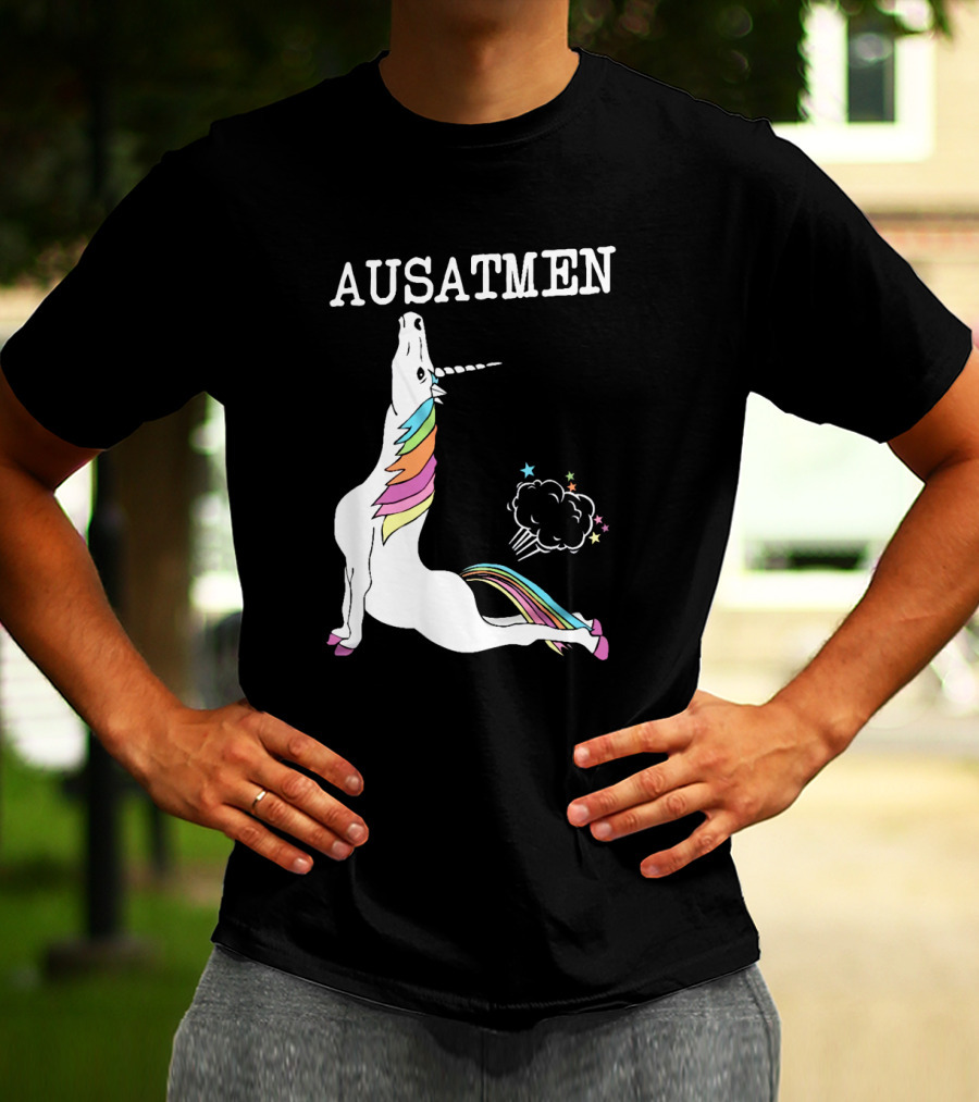 Ausatmen Unicorn Rainbow Cloud Stars T-Shirt