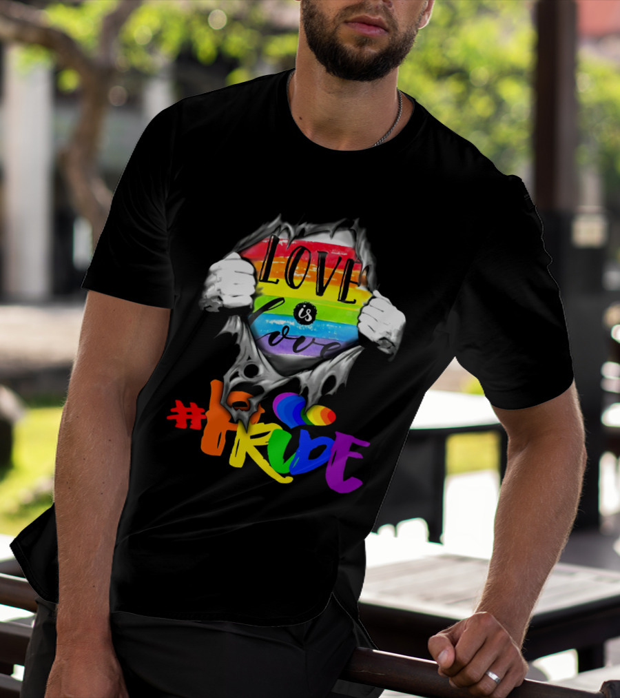 Love Is Love Rainbow Pride Hashtag T-Shirt