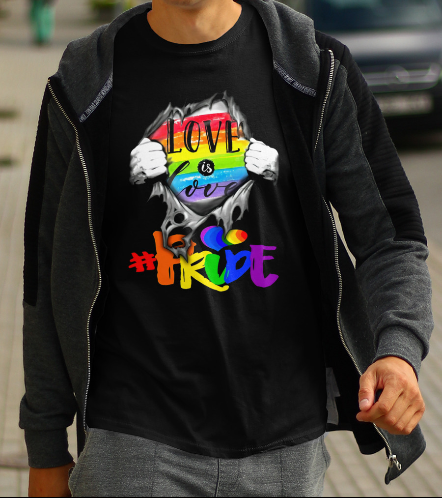 Love Is Love Rainbow Pride Hashtag T-Shirt