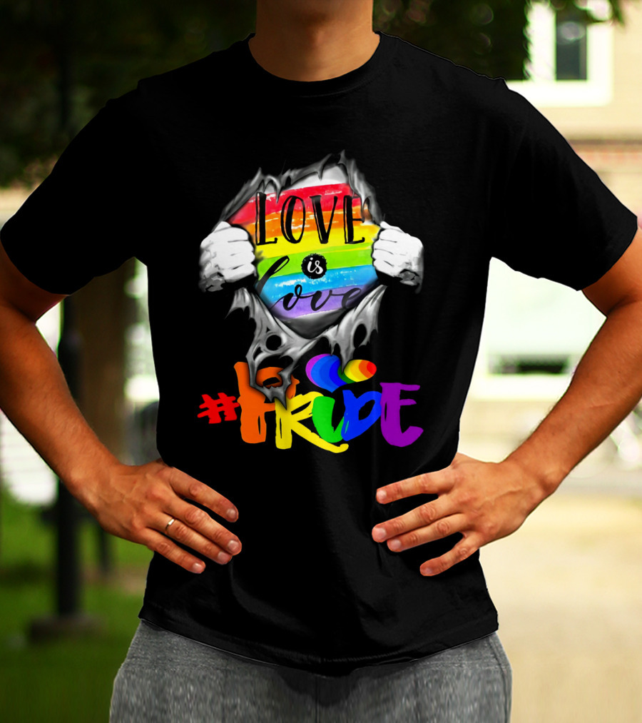 Love Is Love Rainbow Pride Hashtag T-Shirt