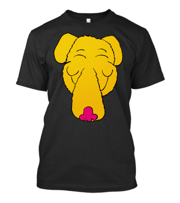 Cartoon Yellow Labrador Dog Head With A Pink Tongue T-Shirt