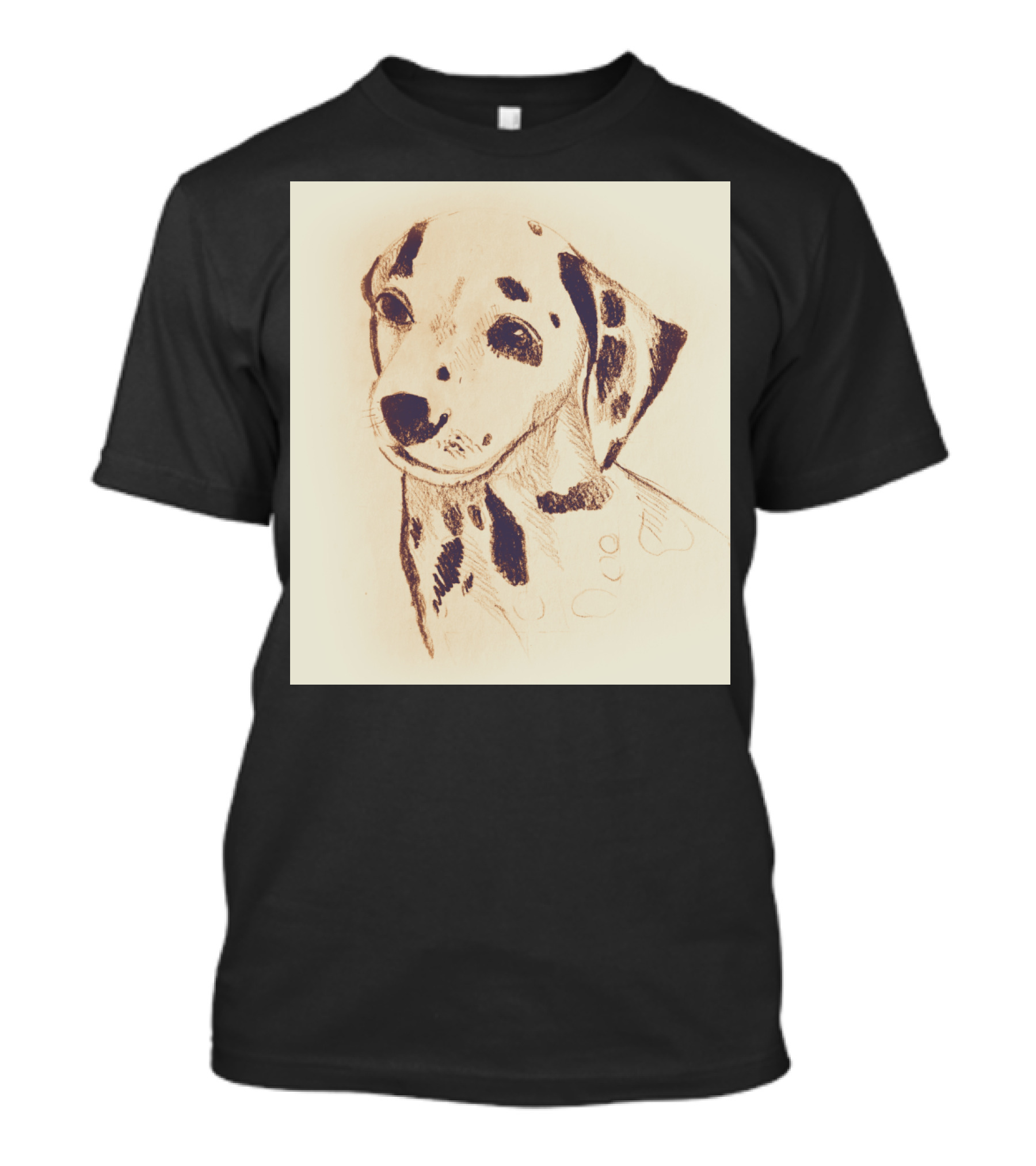 Dalmatian Dog Pencil Sketch T-Shirt