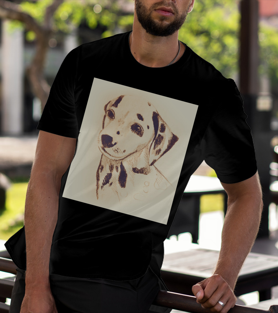 Dalmatian Dog Pencil Sketch T-Shirt