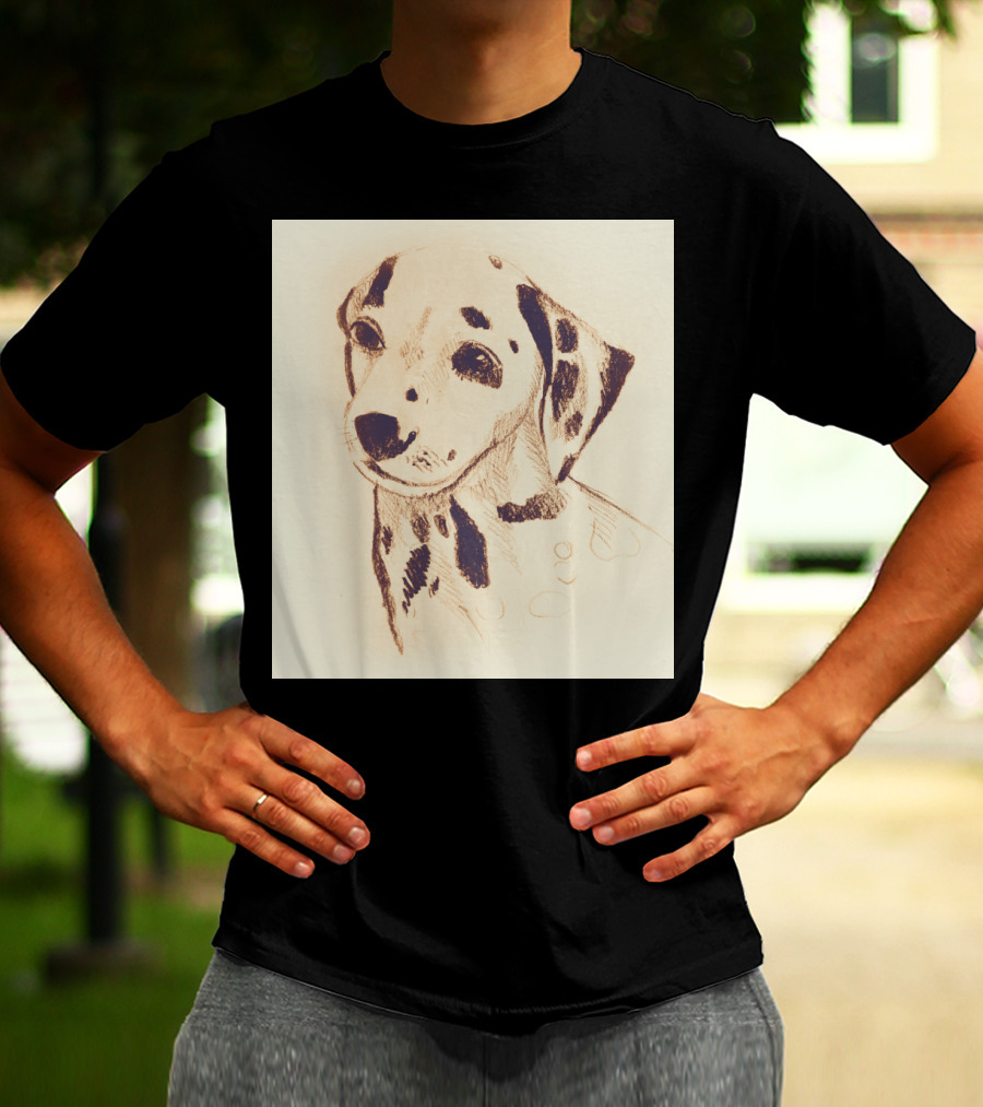 Dalmatian Dog Pencil Sketch T-Shirt