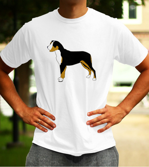 Entlebucher Mountain Dog Silhouette Black Orange And White T-Shirt